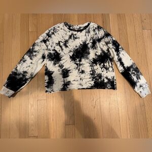 Tie-Dye Navy and White light weight cropped sweatshirt